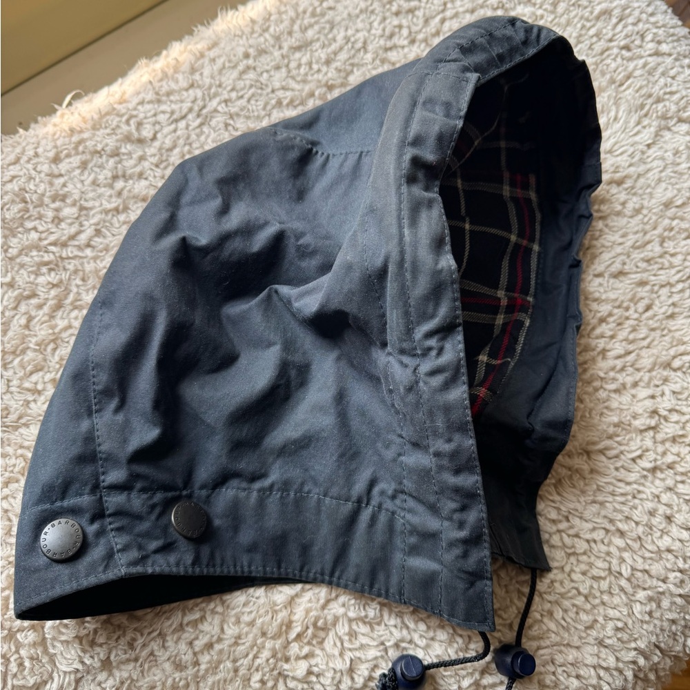 Barbour Navy Blue hood